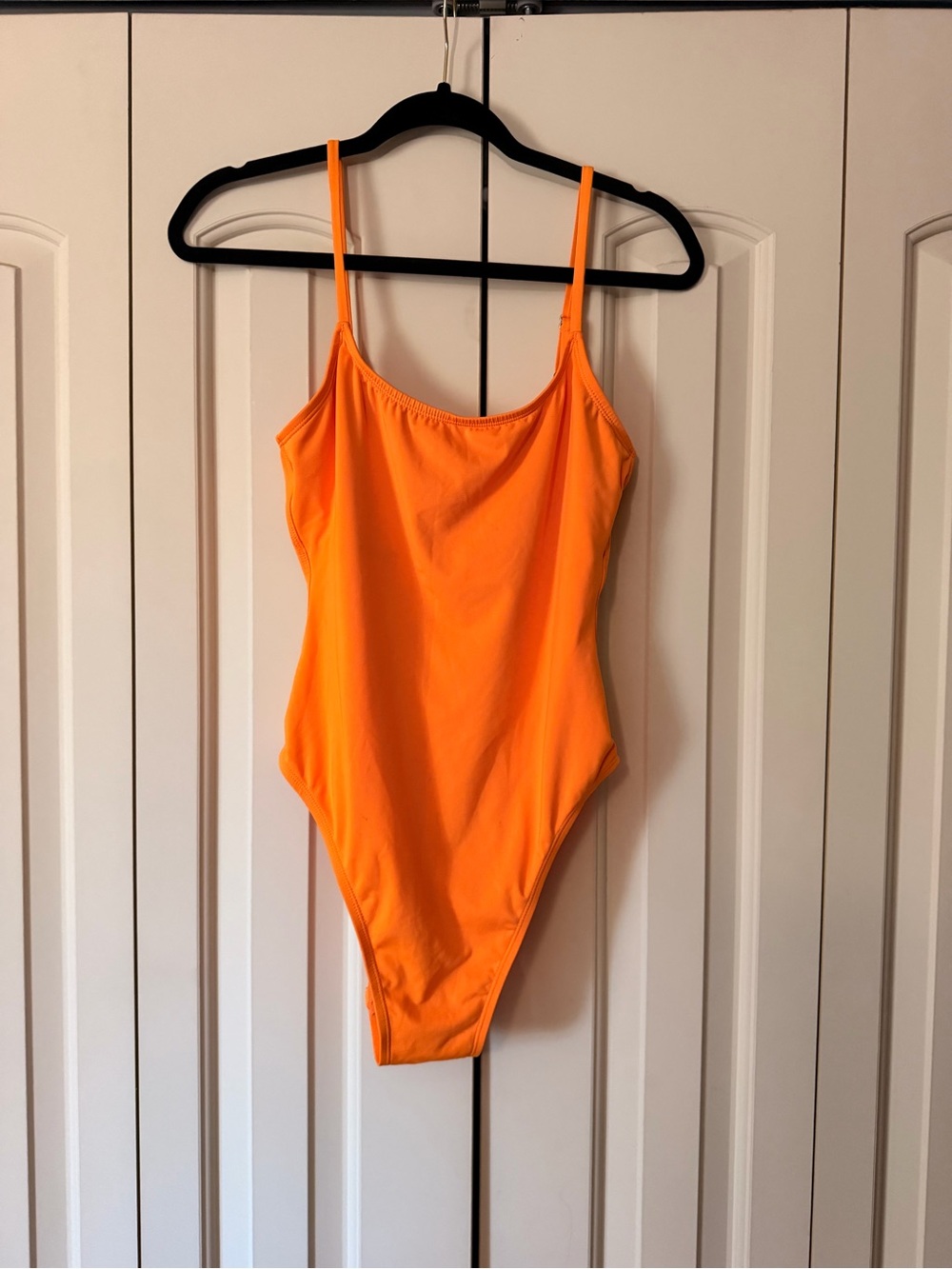 Women’s Orange One-Piece Swimsuit - Classic Scoop Neck/Back